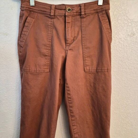A New Day Super-Soft Stretch Elastizado Burnt Orange Cotton Pants: Comfy Fit - Picture 1 of 5